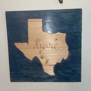 Texas “Home” Wood Burn Decor